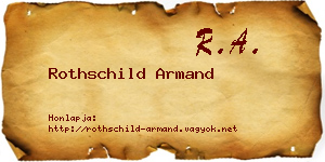 Rothschild Armand névjegykártya